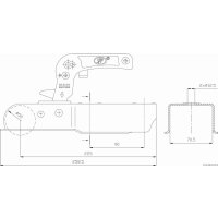 STEELPRESS - Zaczep kulowy ZSK-750J, 750 kg, kwadrat 70...