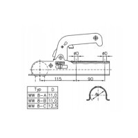 WINTERHOFF - Zaczep kulowy WW 8-A, 800 kg, FI 50 mm,...