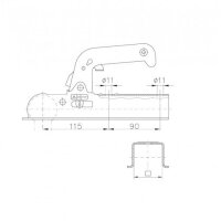 WINTERHOFF - Zaczep kulowy WW 8-D40, 800 kg, kwadrat 40...