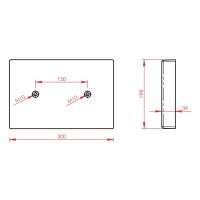 Poduszka podpory podłodziowej 198 x 300 x 39 mm, poliuretanowa z wkładem drewnianym
