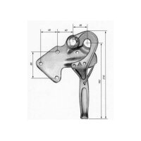 Zaczep burtowy dźwignia prawa 210 mm z zabezpieczeniem...