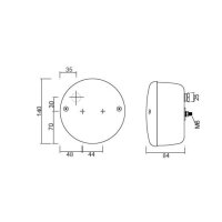 Asp&ouml;ck - Lampa przeciwmgielna tylna FI 140 mm ze złączem bagnetowym, żar&oacute;wki