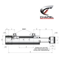 CHAPEL - Siłownik hydrauliczny dwustronny 30/60 mm, skok...