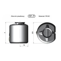 CHAPEL- Zbiornik pompy ręcznej z tworzywa sztucznego, 6 L, RP6P