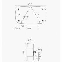 ASP&Ouml;CK Multipoint III lampa tylna lewa, 5-pin (ze światłem przeciwmgielnym i oświetleniem tablicy rejestracyjnej ) | 24-8060-007