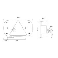 ASP&Ouml;CK Multipoint III lampa tylna prawa, 5-pin (światło cofania i światło pozycyjne) | 24-8262-007