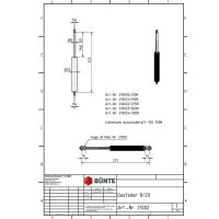 Sprężyna gazowa typ 8/20 dł. 245 mm, skok 100 mm, gwint...