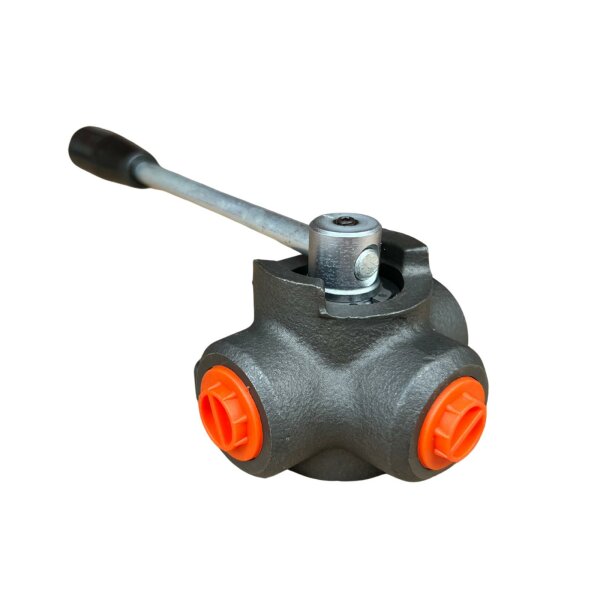 Rozdzielacz obrotowy 3-drożny - Hydrauliczny zaw&oacute;r kulowy, typ 3/2, 3/8&quot; 500 bar