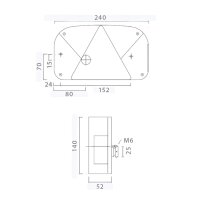 ASP&Ouml;CK Multipoint II lampa tylna prawa (podświetlanie tablicy rejestracyjnej z g&oacute;ry i światło cofania) | 24-7200-307