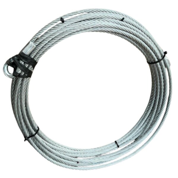 Lina stalowa do wyciągarek FI 9.5 mm, 25 m z kauszą