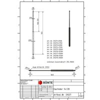 Sprężyna gazowa Typ 14/28, dł. 955 mm, skok 450 mm, gwint M8/M8, siła 1000N