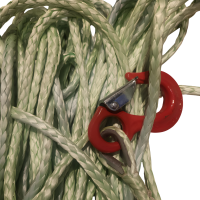 Lina syntetyczna 30 m zielona/ czerwony hak