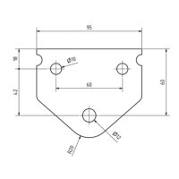 Uchwyt amortyzatora osi, otwory montażowe FI 10 / 12 mm