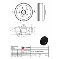 Bęben hamulcowy 200 x 50 do KNOTT 20-2425/1, 5 x 112, do łożysk stożkowych