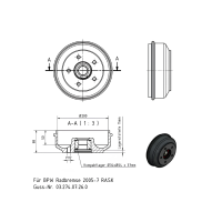 Bęben hamulcowy 200x50 do BPW 5x112  z łożyskiem kompaktowym 34/64 × 37 mm
