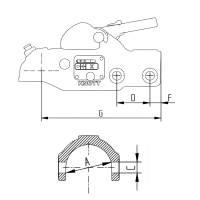 Zaczep kulowy KNOTT AV35, 3500 kg, FI 60 mm, śruby 14,5...