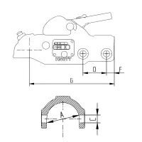 Zaczep kulowy KNOTT AV35, 3500 kg, FI 60 mm, śruby 14,5...