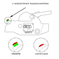 Zaczep kulowy KNOTT AV35, 3500 kg, FI 60 mm, śruby 14,5 mm, zamykany na klucz
