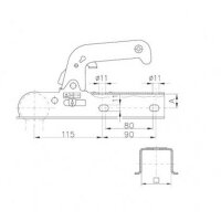 WINTERHOFF - Zaczep kulowy WW 8-G, 800 kg, kwadrat 60 mm,...