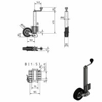 Koło podporowe FI 60 mm automatycznie/uchylne, płaskie mocowanie, dopuszczalny nacisk 250 kg
