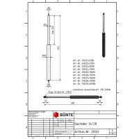 Sprężyna gazowa Typ 14/28, dł. 555 mm, skok 250 mm, gwint...