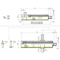 Amortyzator teleskopowy 294 H, skok 390 mm, 2-stopniowy 45/61 mm, wysokość 348 mm, 200 bar, czop 25 mm, połączenie M 16 x 1,5 mm