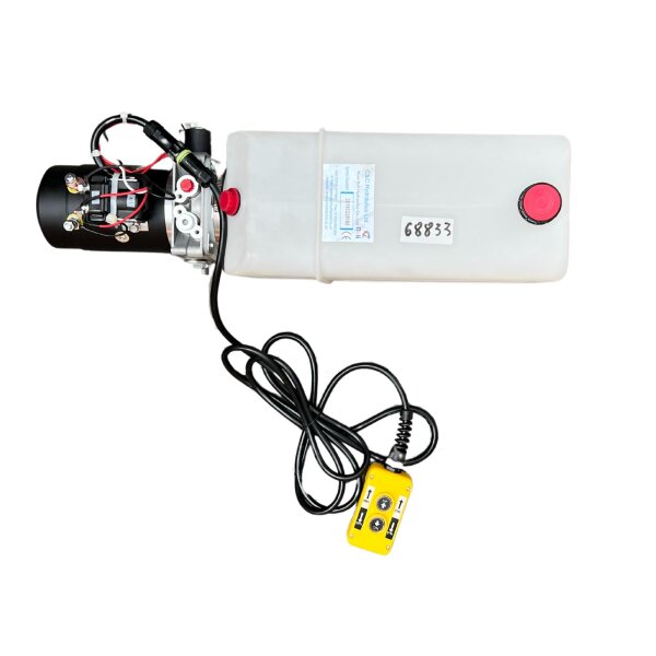 Agregat hydrauliczny 20 MPa, 2.7 CC, 8 L, 12 V, 1.5 kW, DC, 2500 rpm, G 1/4", z pilotem dwufunkcyjnym i 3 metrowym przewodem