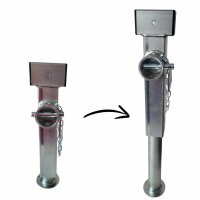 Noga podporowa 60 x 415 mm, skok 240 mm, dopuszczalny nacisk 1350 kg, z trzpieniem sześciokątnym 19 mm