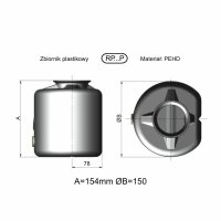 CHAPEL - Pompa ręczna jednostronnego działania PE20S, 20 ccm, 150 bar, ze zbiornikiem plastikowym 2 L