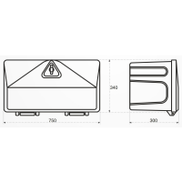 Skrzynka narzędziowa 750 x 340 x 300 mm czarna z logo Bunte