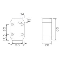 ASPÖCK Flexipoint I lampa obrysowa czerwono/biała, LED, przewód 0,5 m | 31-6509-047