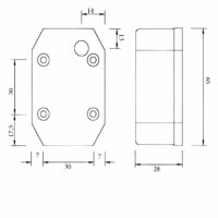 ASP&Ouml;CK Flexipoint I lampa obrysowa czerwono/biała, LED z przewodem 0,5 m | 31-6509-047
