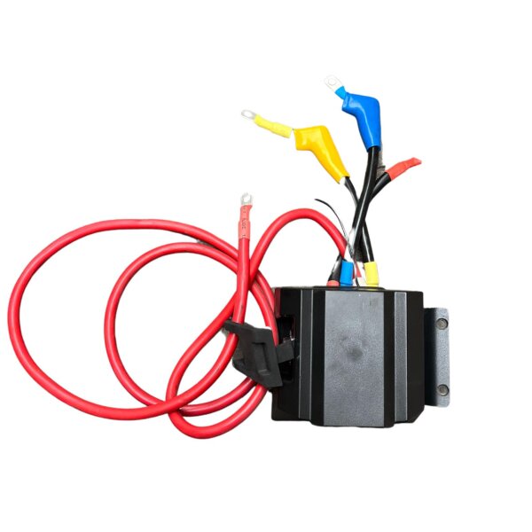 Zestaw: Przekaźnik 12 V z obudową, gniazdem pilota i wiązką przewodów do wyciągarek Pundmann 35 kN - 53 kN, Steller 10000 lbs, Xpower 8000 - 12000  lbs