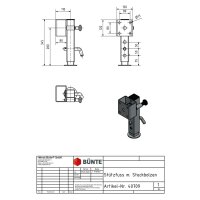 Noga podporowa obrotowa profil kwadratowy 60 x 345 mm