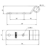 Zawias klapy typu BSCH 10-12-90 | KARTT