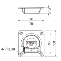 KARTT - Uchwyt podłogowy wpuszczany 96 x 101 mm typu...