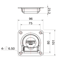 KARTT - Uchwyt podłogowy wpuszczany 96 x 101 mm typu UP-01/ZBF 70-1