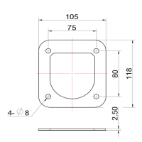 KARTT - Płytka wzmacniająca 105 x 118 mm typu PW01 do 77082