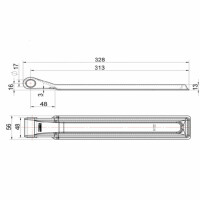 Zawias burty przyczepy 328 mm typu 1860133/BSCH 10-17-320