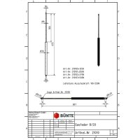 Sprężyna gazowa typ 8/19 dł. 655 mm, skok 300 mm, gwint...