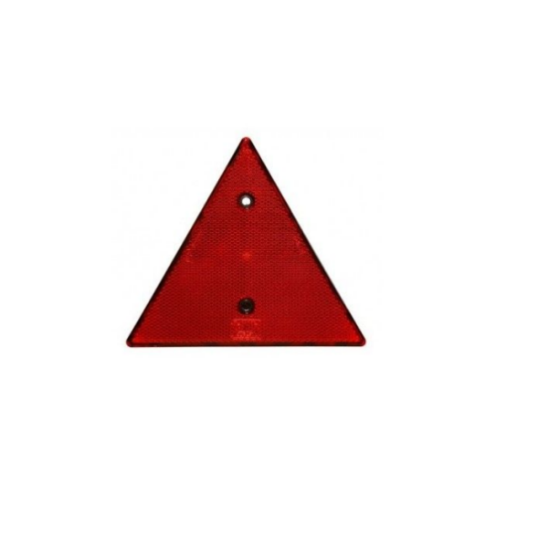 ASP&Ouml;CK - odblask czerwony tr&oacute;jkątny z 2 otworami do przykręcenia