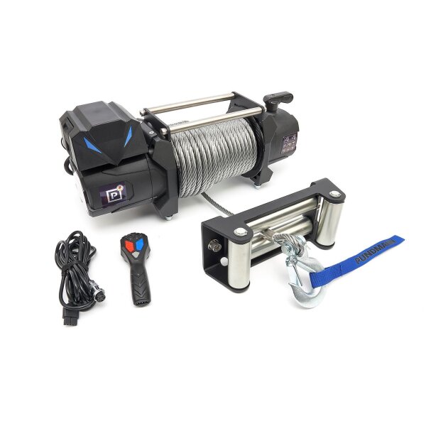 PUNDMANN - 35kN-PR-SM-12V-EN1 PLUS, 3560 kg, lina stalowa 25 m x 10 mm, standardowy bęben, wyciągarka