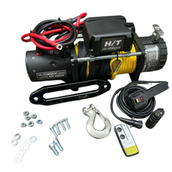 Hi-Torque - 53.38kN-SM-12V-CE SYNT, 5443 kg, lina syntetyczna 26 m x 9,2 mm, standardowy bęben, wyciągarka