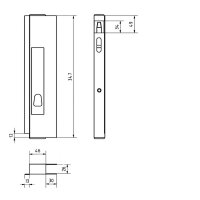 Zamek aluminiowy, prawy, 347 mm, dolny GH