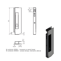 Zamek burty do przyczepy aluminiowy, prawy, 313 mm, dolny GH