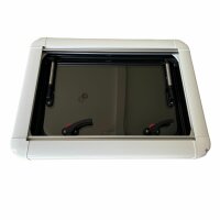 Okno kamperowe kwadratowe, uchylne, z moskitierą i roletą 500×350 mm, grubość ścianki 28–30 mm | SFAW