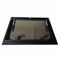 Okno kamperowe kwadratowe, uchylne, z moskitierą i roletą 500×350 mm, grubość ścianki 28–30 mm | SFAW