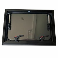 Okno kamperowe kwadratowe, uchylne, z moskitierą i roletą 500×350 mm, grubość ścianki 28–30 mm | SFAW