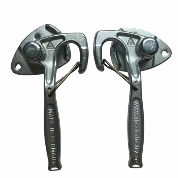 Zamknięcie dźwigniowe kątowe lewe + prawe FBS 172 mm z zabezpieczeniem sprężynowym, stal ocynk