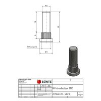 Rowkowane trzpienie mocowania k&oacute;ł M12 x 1,5 x 41 mm
